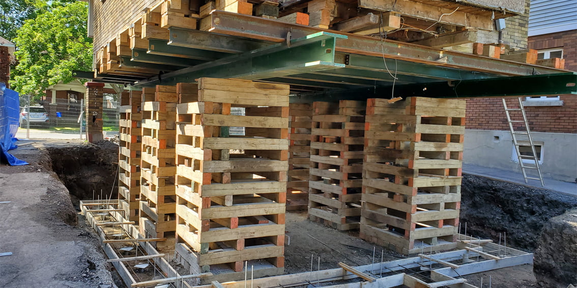 Foundation Replacement Preparation Close Up